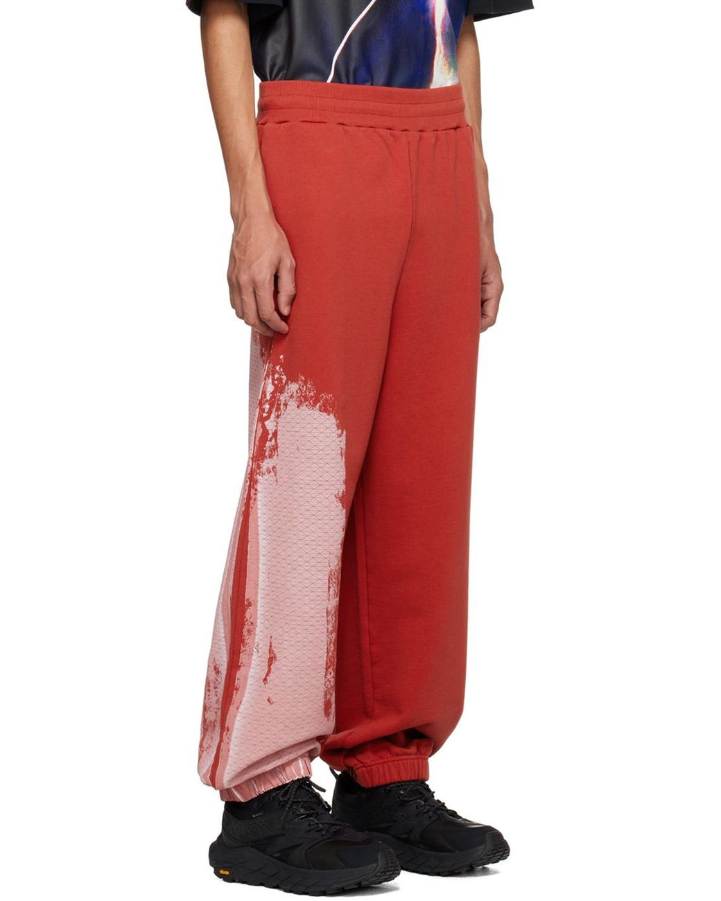 A_COLD_WALL* Red A-Cold-Wall* Faded Abstract-Print Track Pants for men