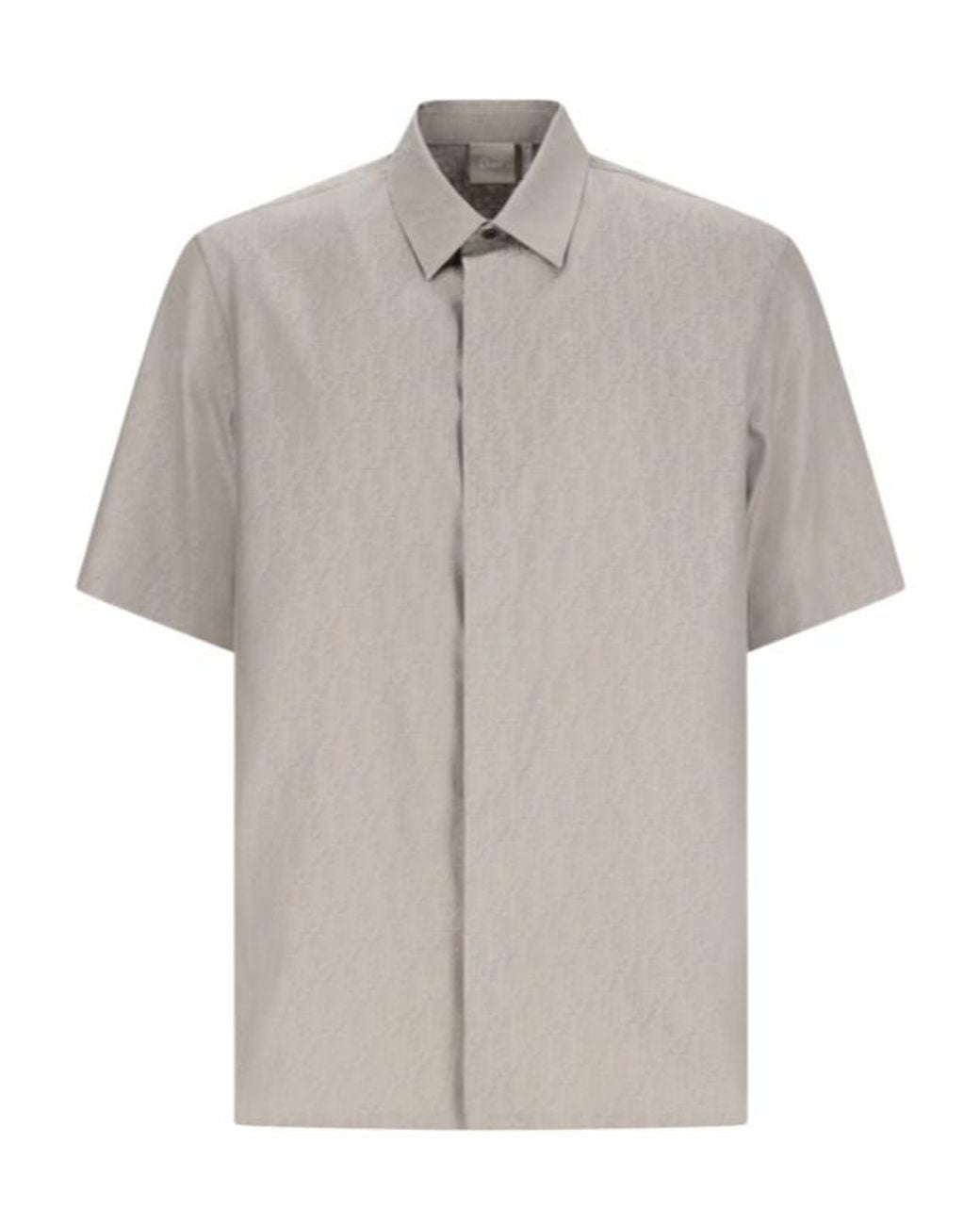 Dior Gray Monogram Short-Sleeve Shirt for men