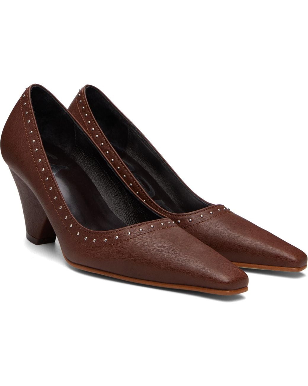 OPEN YY Brown Mini Stud High Heels