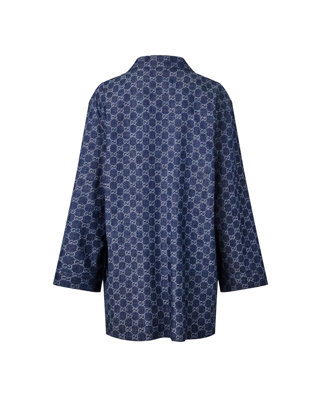 Gucci Blue Loose Jacquard Blazer