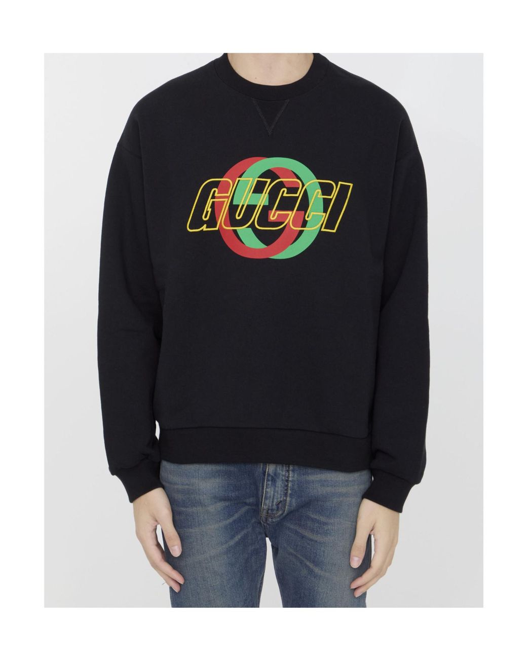 Gucci Black Cotton Jersey Sweatshirt With Embroidery, Ready-To-Wear for men
