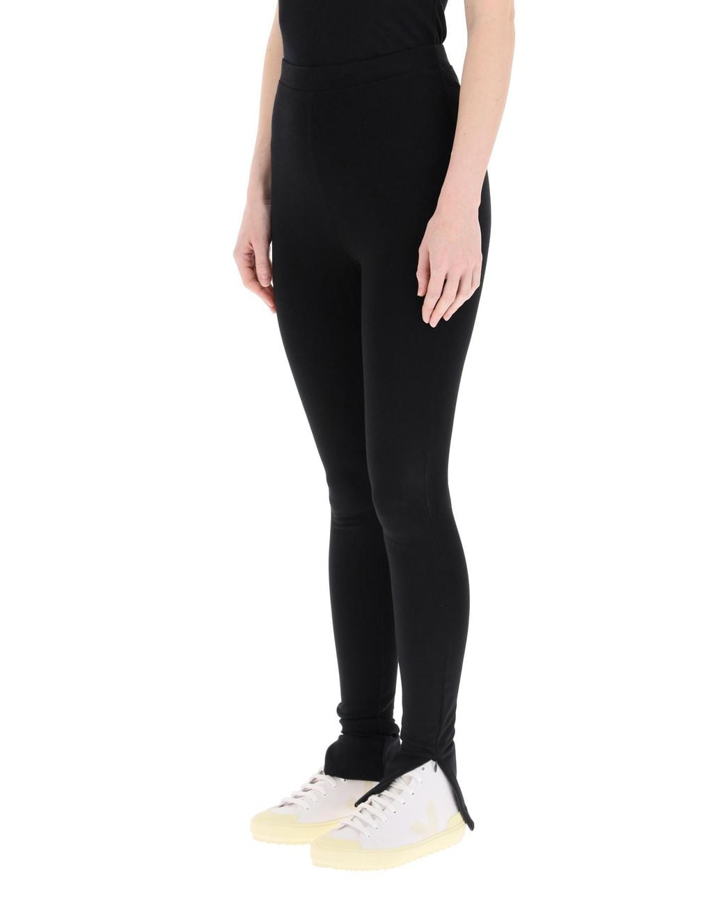 Totême Black Totême Zip Detailed Slim-Cut Leggings