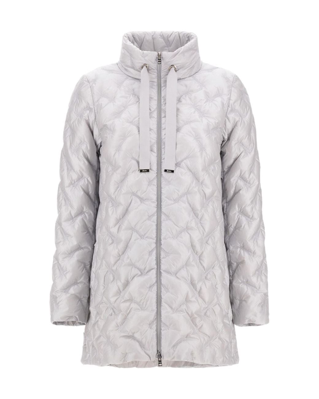 Herno Gray Resort Quilted Long Down Jacket