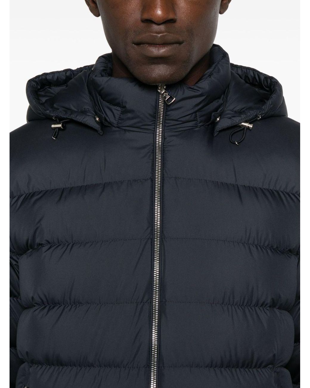 Moncler Blue Arneb Zip-Up Hooded Padded Jacket for men