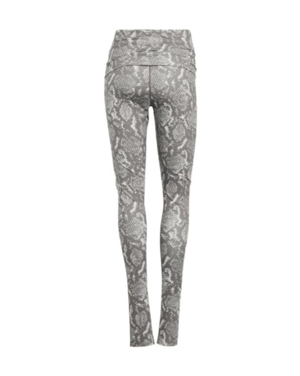 Adidas By Stella McCartney Gray Printed Training Rolltop Splitcuff Leggings