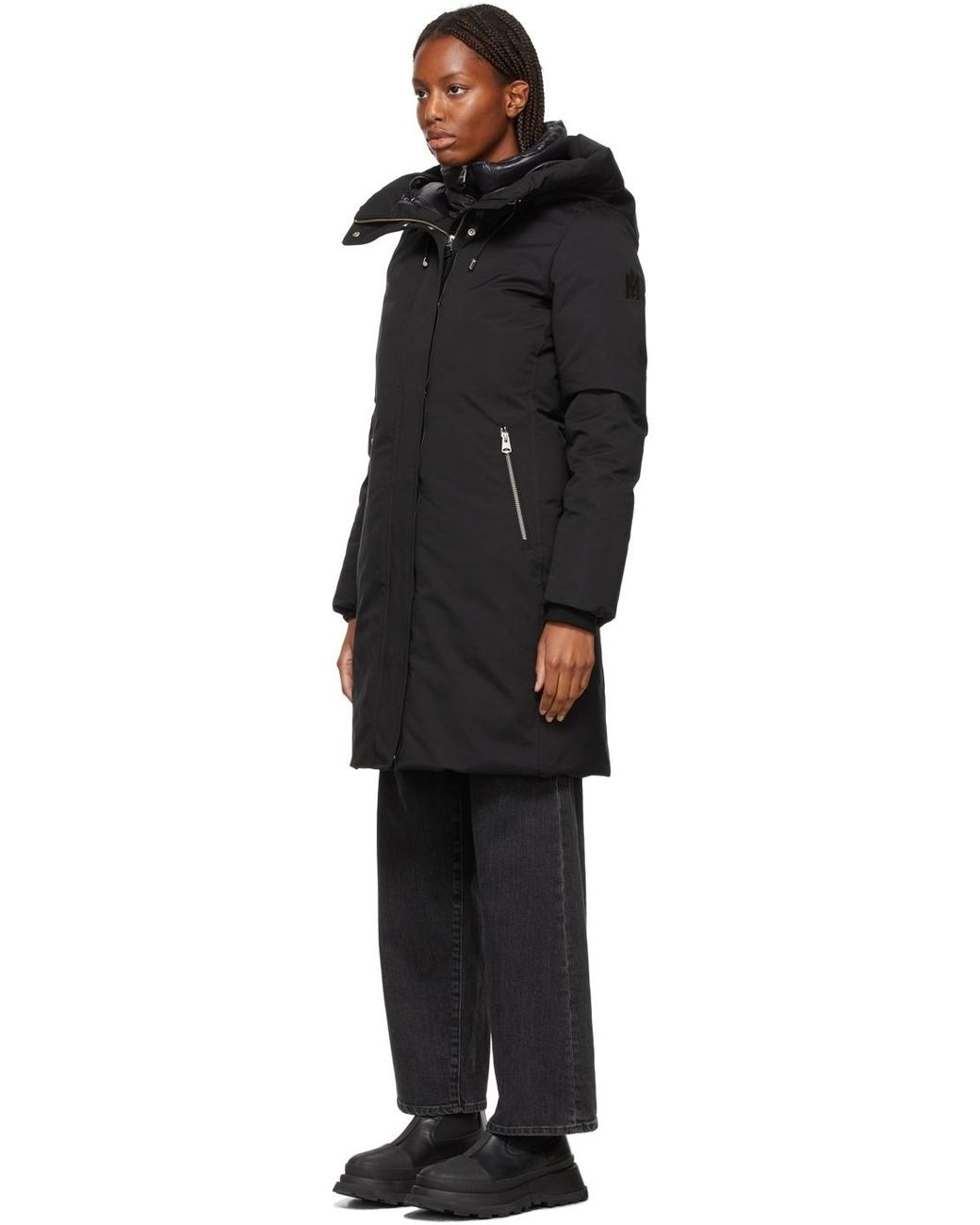 Mackage Black Padded Down Hooded Coat