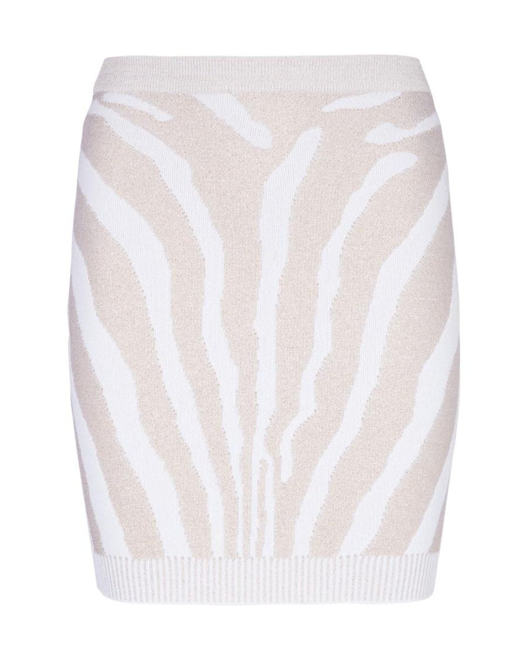 Balmain White Zebra-Printed Mini Skirt