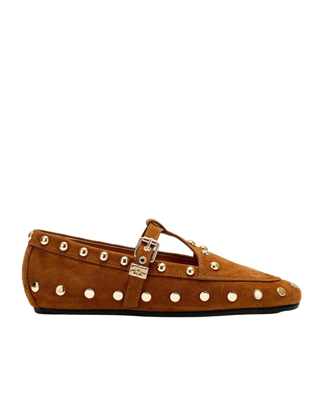 Ganni Brown Mary Jenny Suede Moccasins