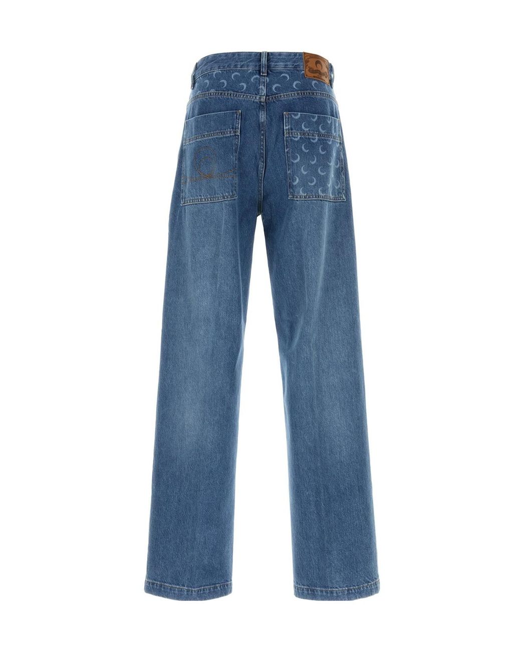 MARINE SERRE Blue Denim Loose Jeans for men