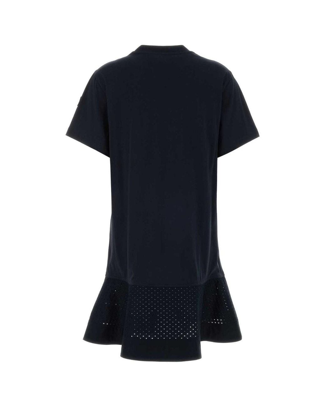 Moncler Black Perforated-Hem T-Shirt Dress