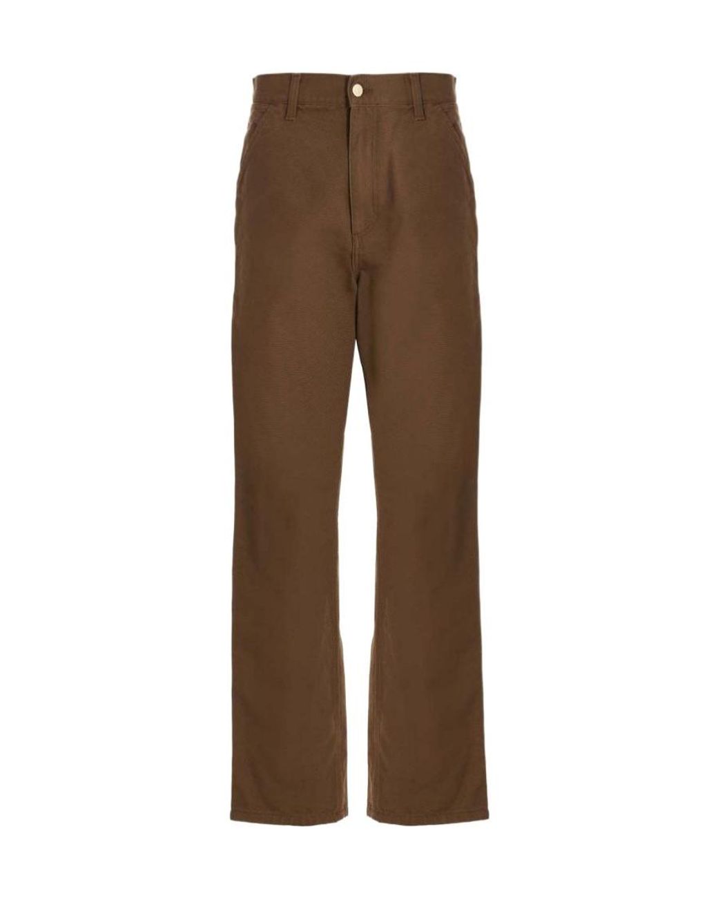 Carhartt Brown Logo Ptch Straight-Leg Trousers for men