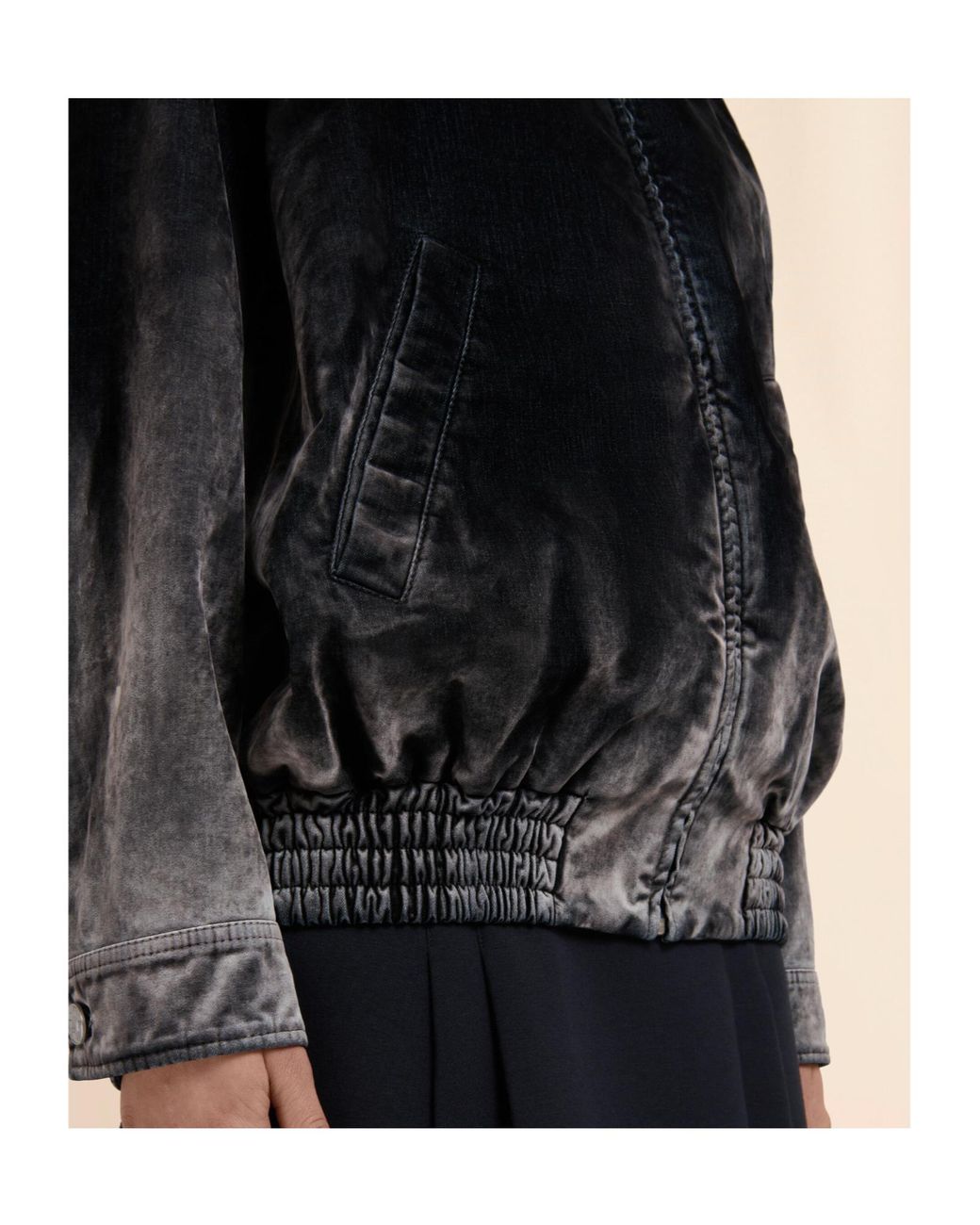 Marni Black Flocked Denim Bomber Jacket