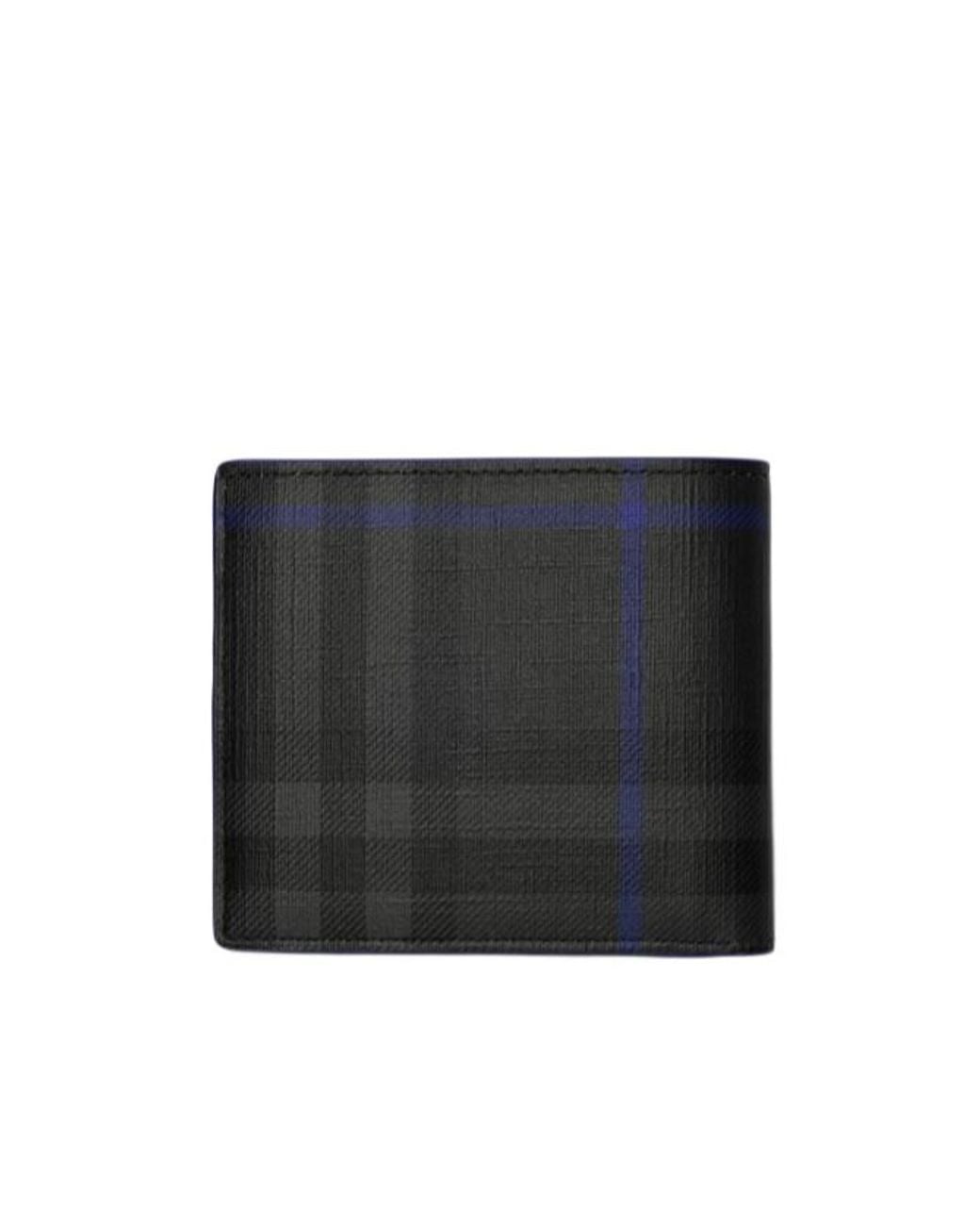 Burberry Black City Check Bifold Wallet for men