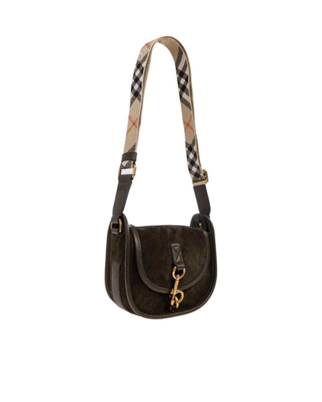 Burberry White Clip Foldover-Top Mini Shoulder Bag