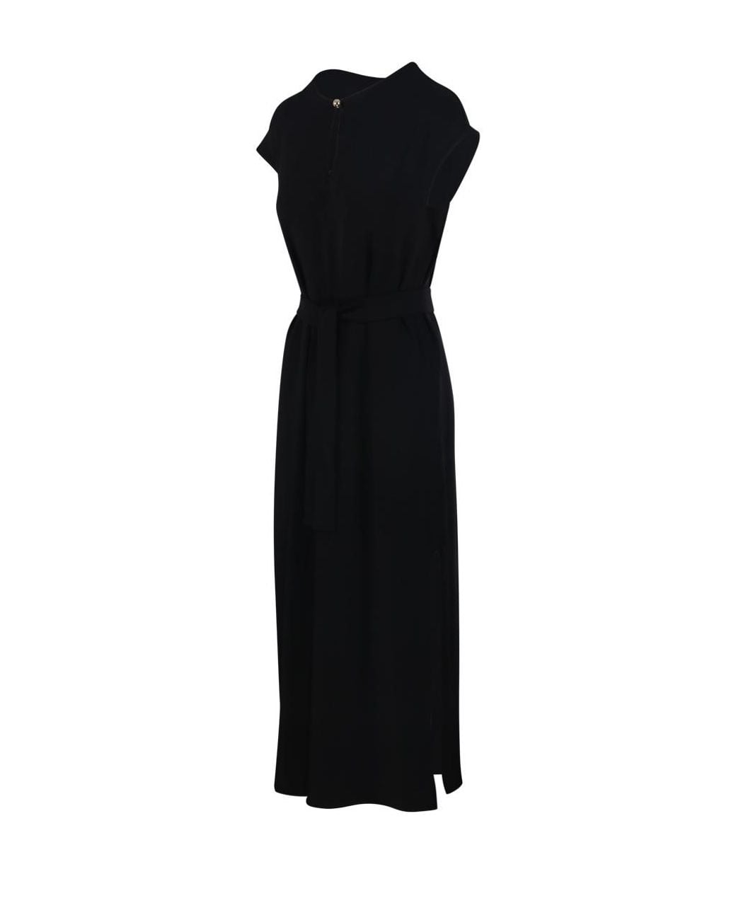 Max Mara Black Feluca Belted Maxi Dress