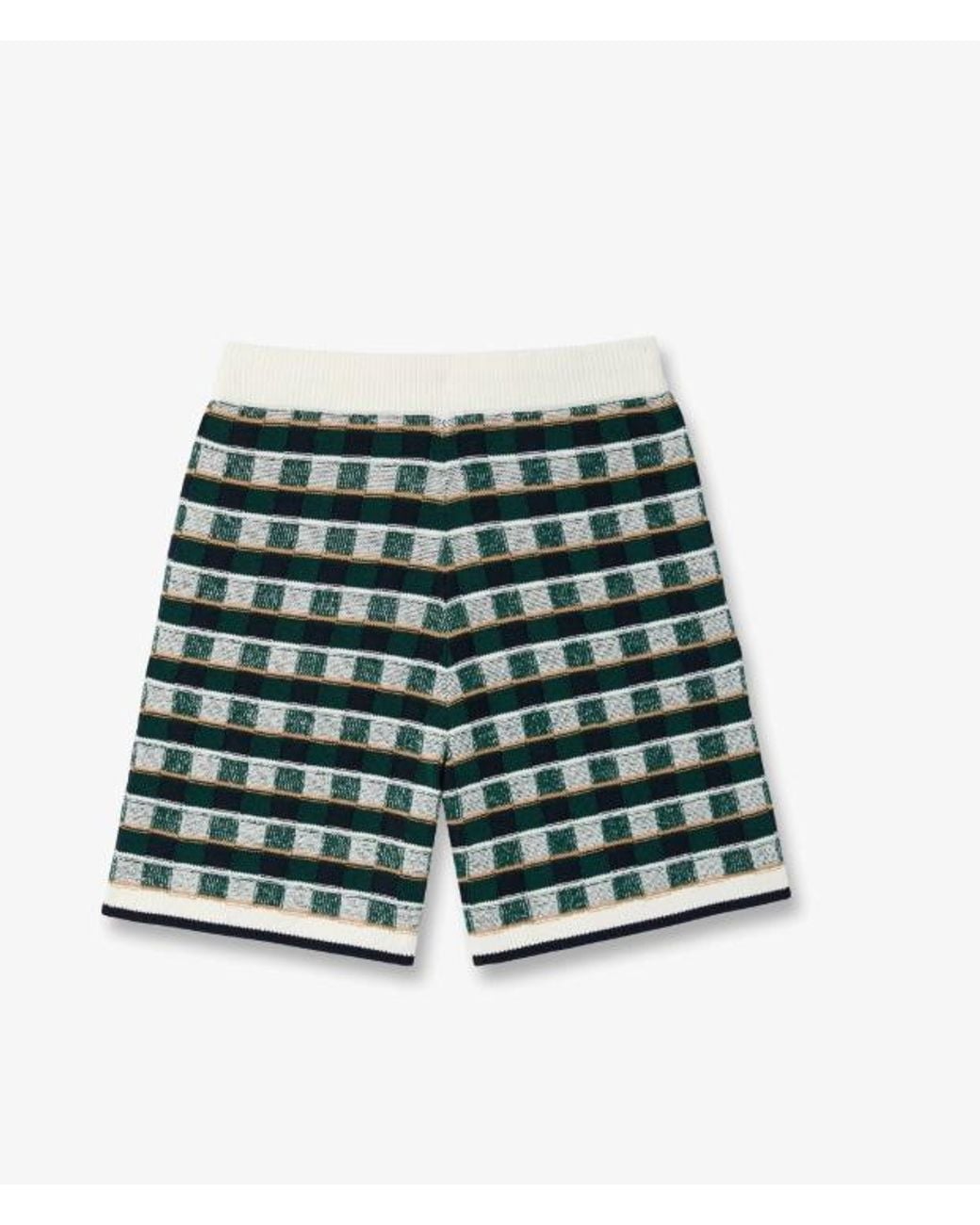 Casablanca Green Checked Knitted Shorts for men
