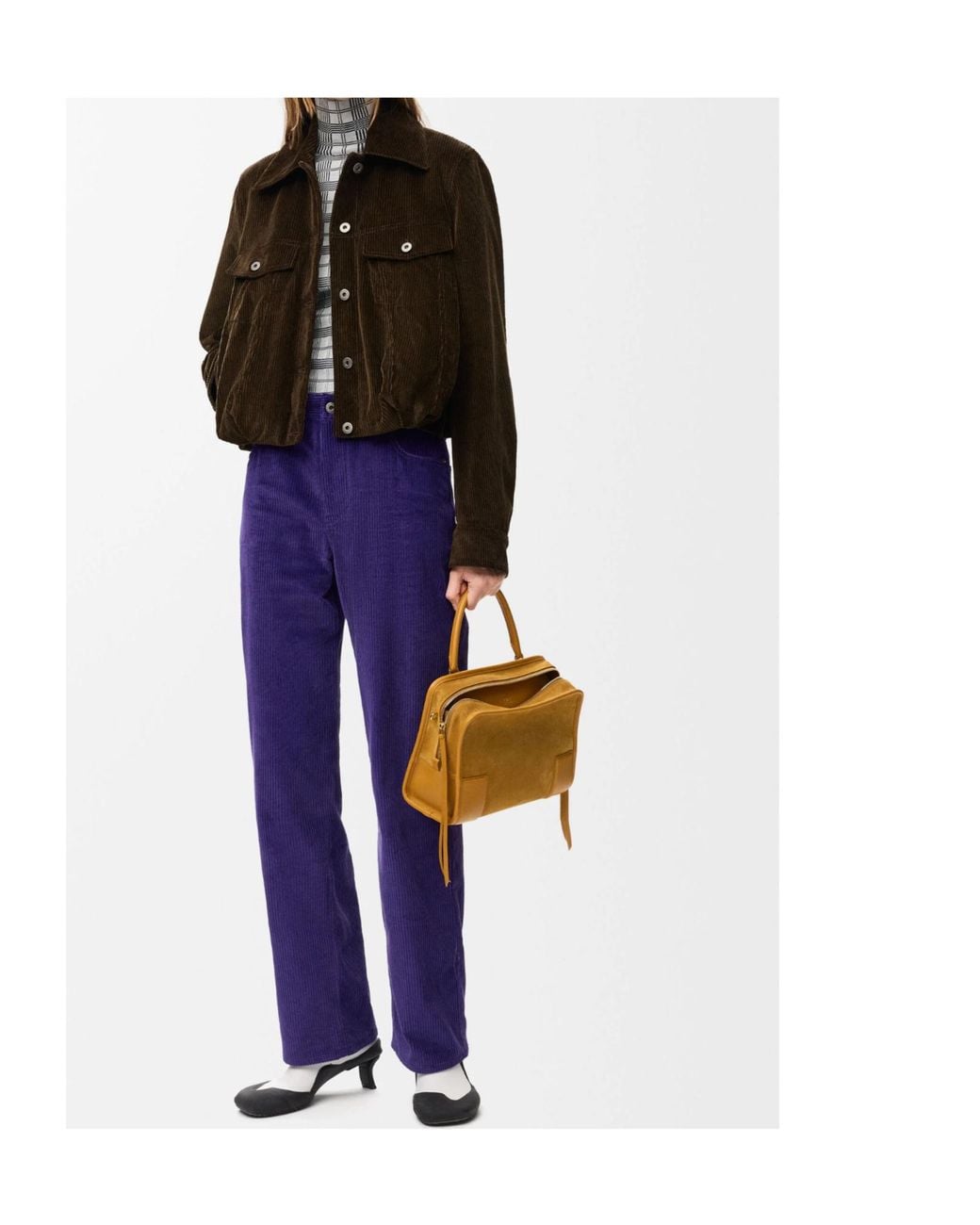 Loewe Brown Cropped Corduroy Jacket