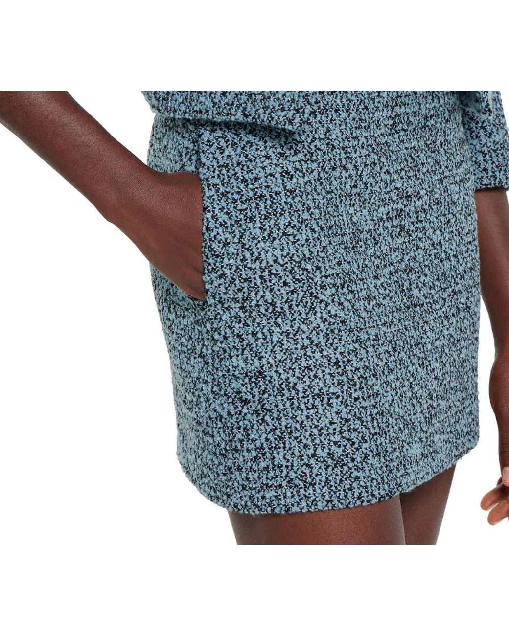 Gucci Blue Wool Cotton Bouclé Mini Skirt