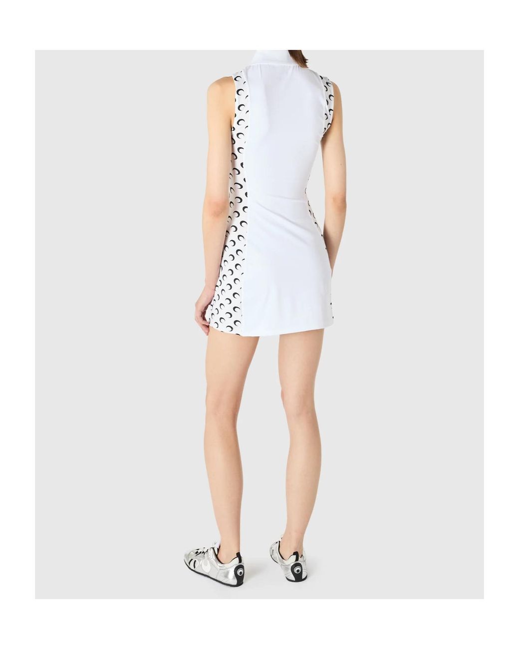 MARINE SERRE White Moon Inserts Athleisure Polo Mini Dress