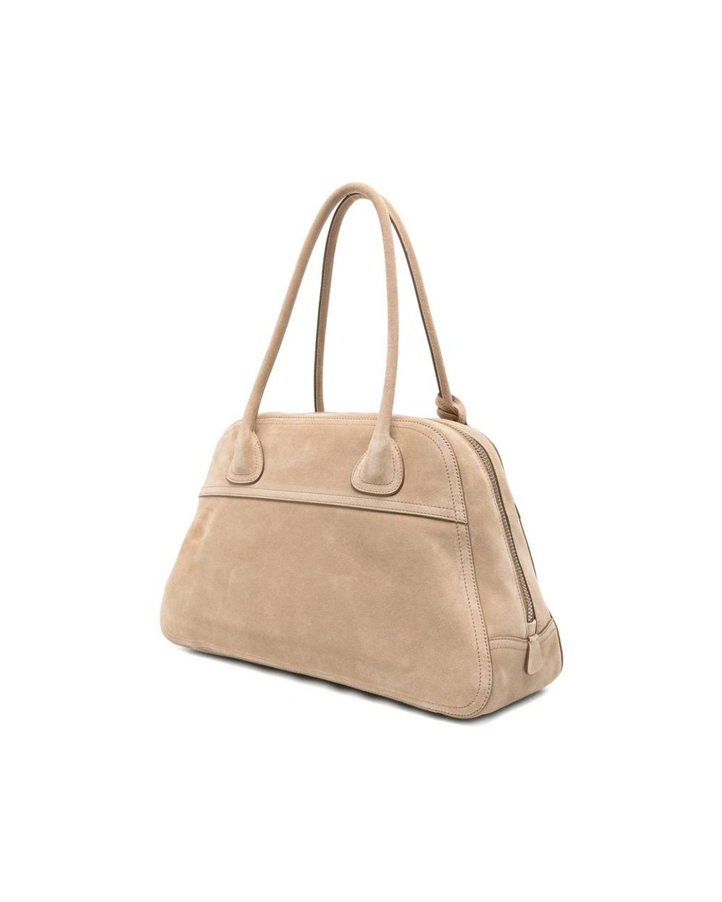 Miu Miu Natural Logo-Embossed Suede Tote Bag