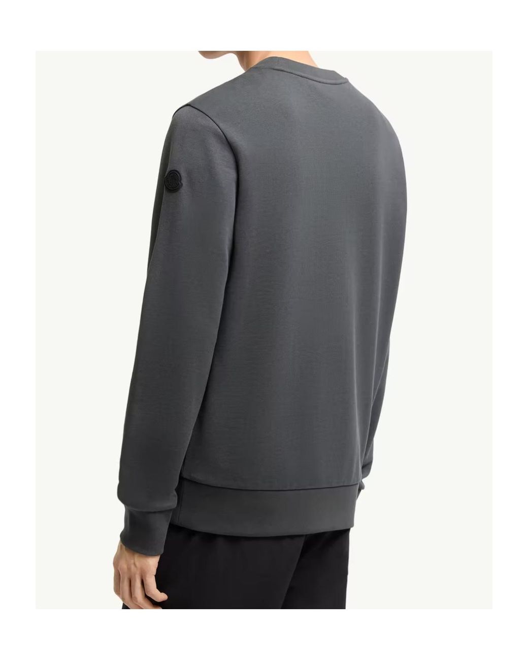 Moncler Black Branded Cotton Sweatshirt for men