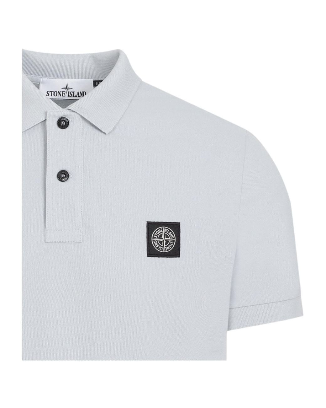 Stone Island White Cotton Polo for men
