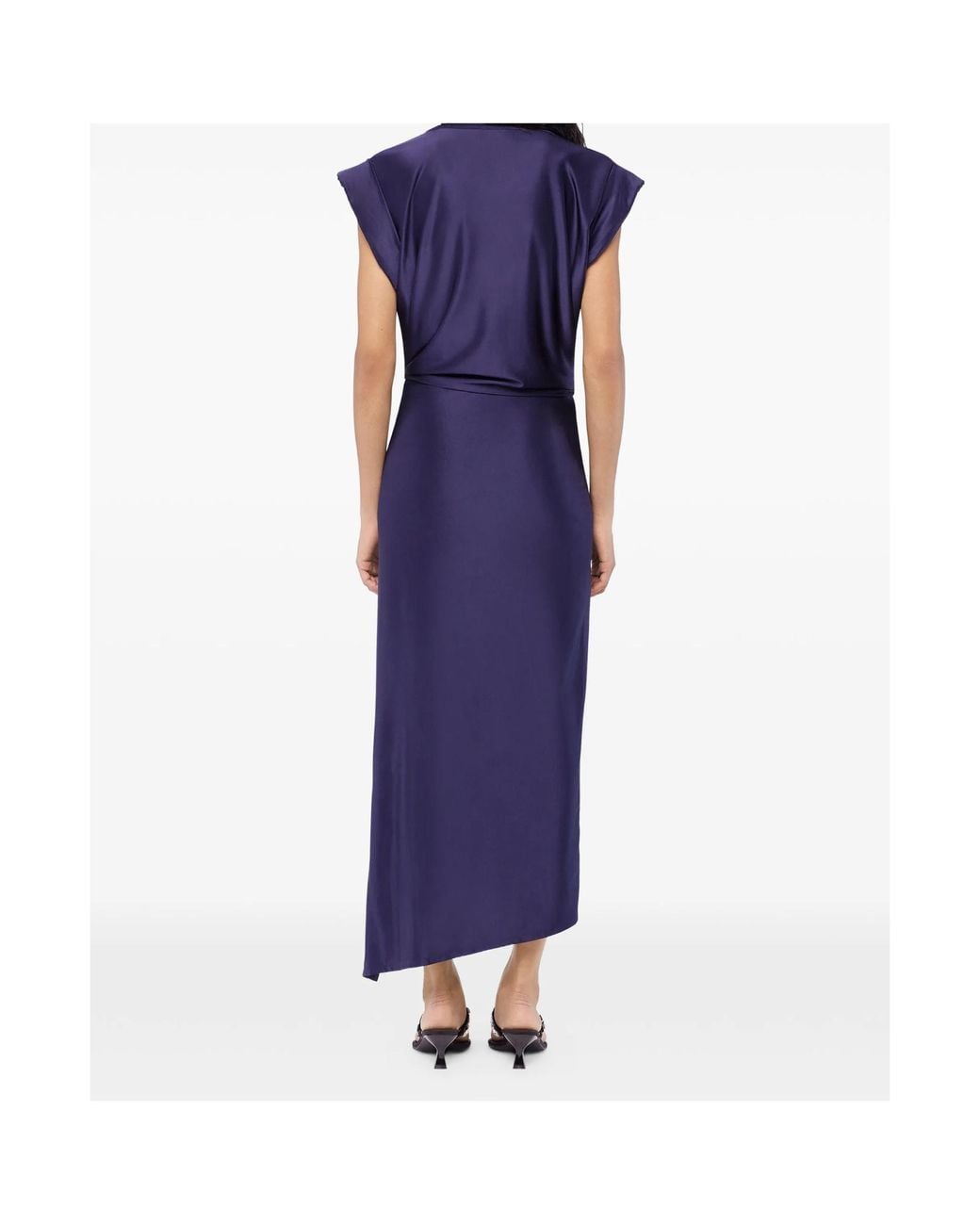 Rabanne Blue Draped Midi Dress
