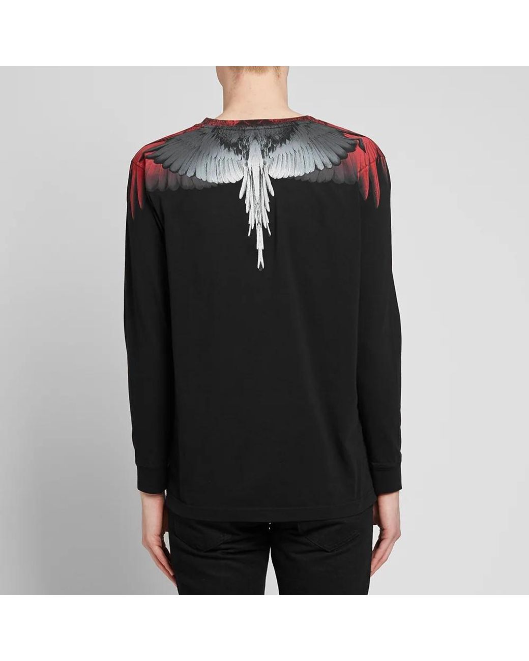 Marcelo Burlon Black Printed Long-Sleeved T-Shirt for men