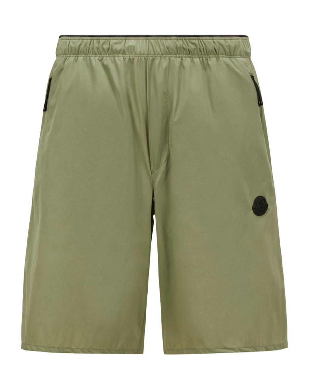 Moncler Green Logo Patch Shorts for men