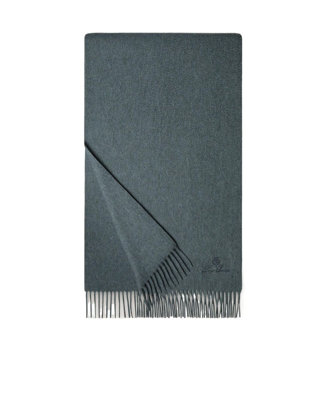 Loro Piana Blue Grande Unita Fringed-Edge Scarf for men