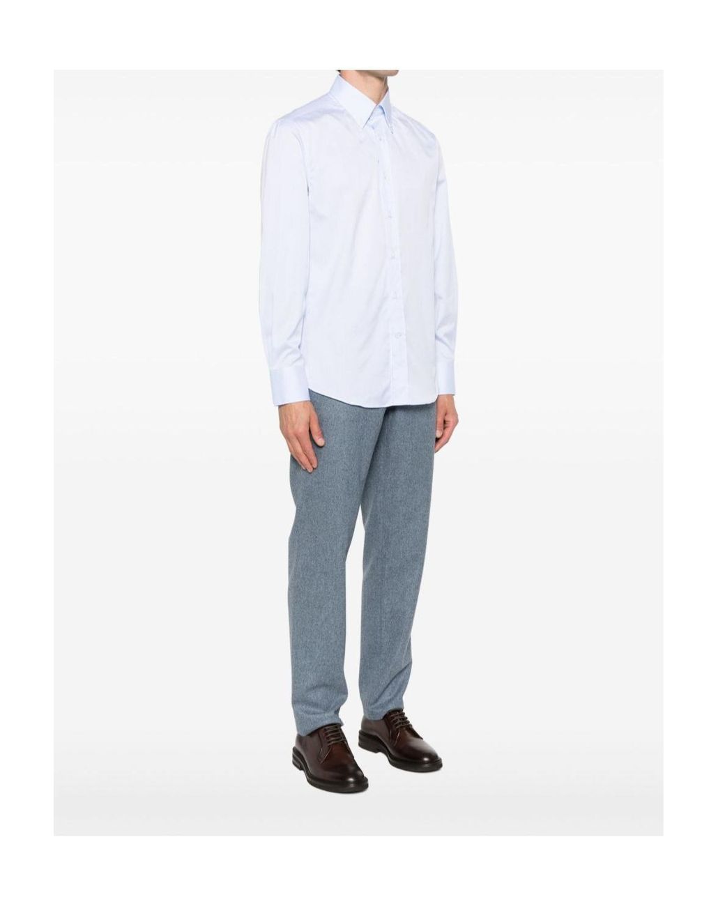 Brunello Cucinelli White Cotton Shirt for men