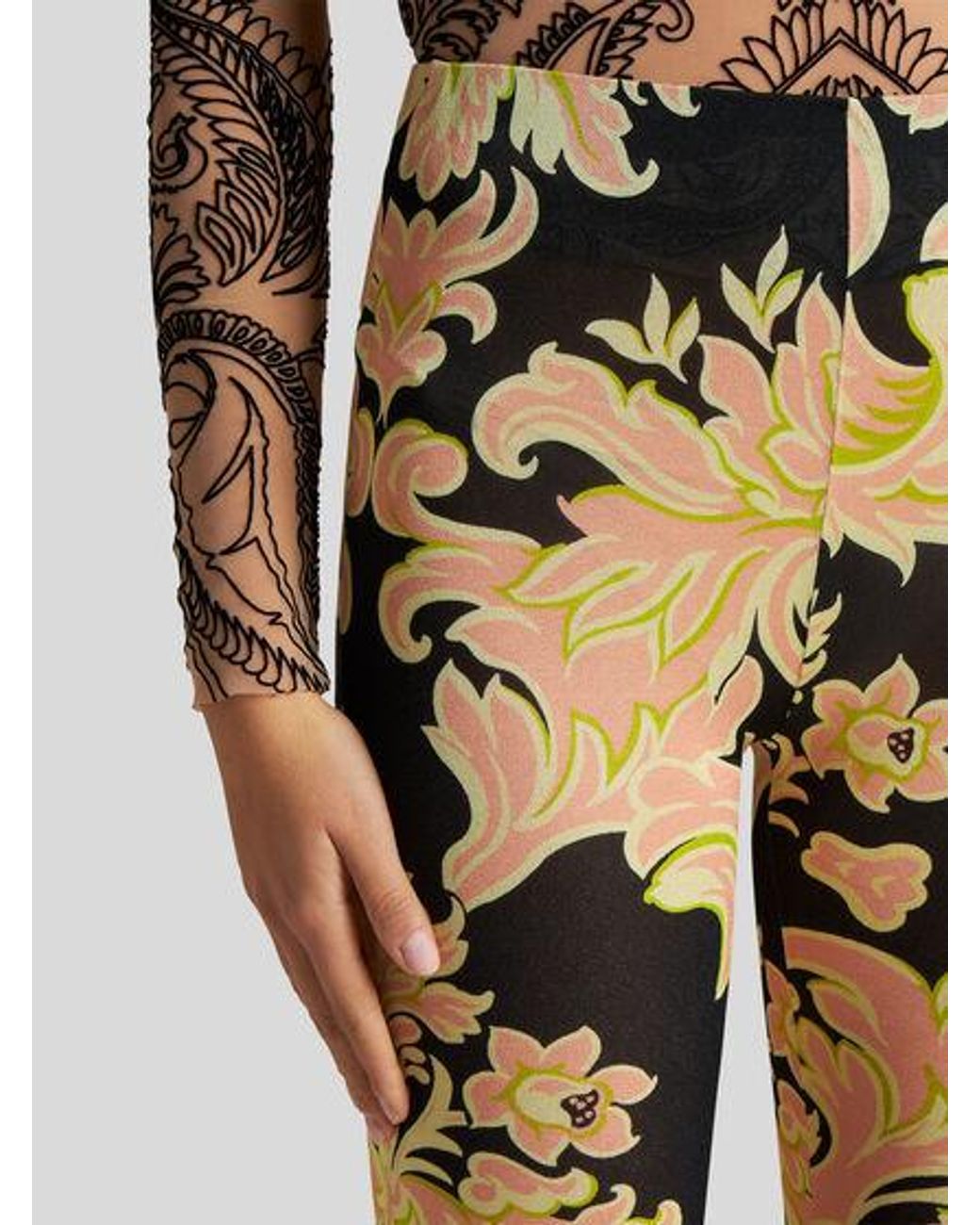 Etro Metallic Printed Jersey Trousers