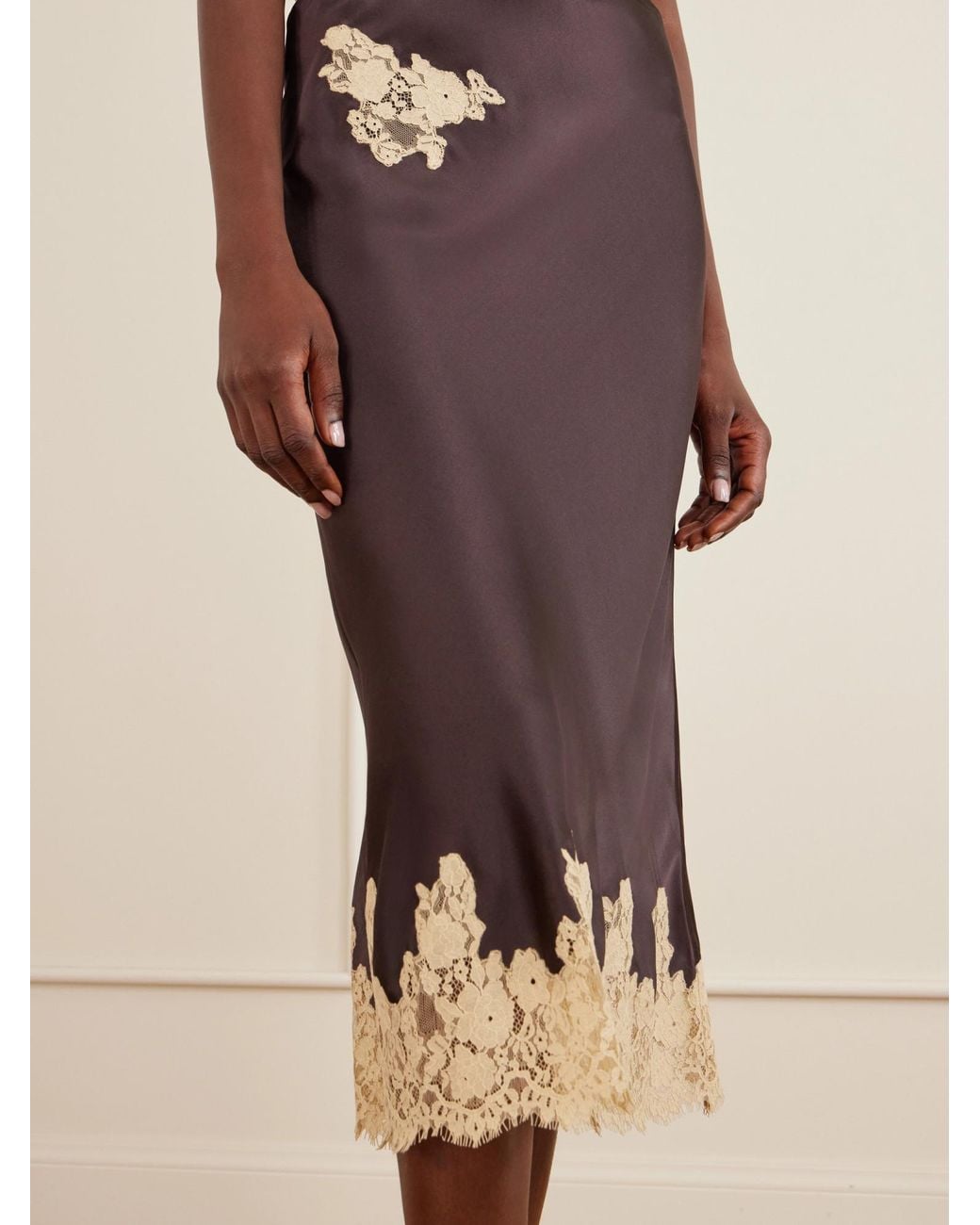 Doen Purple Silk Midi Skirt