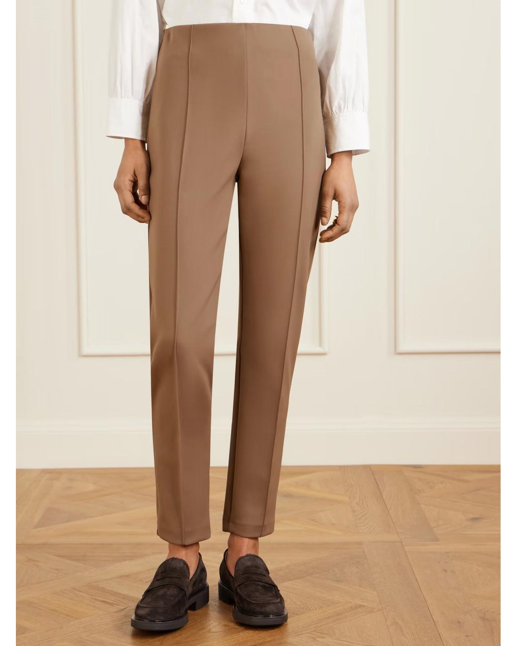 Max Mara Brown Pergola Jersey Tapered Pants