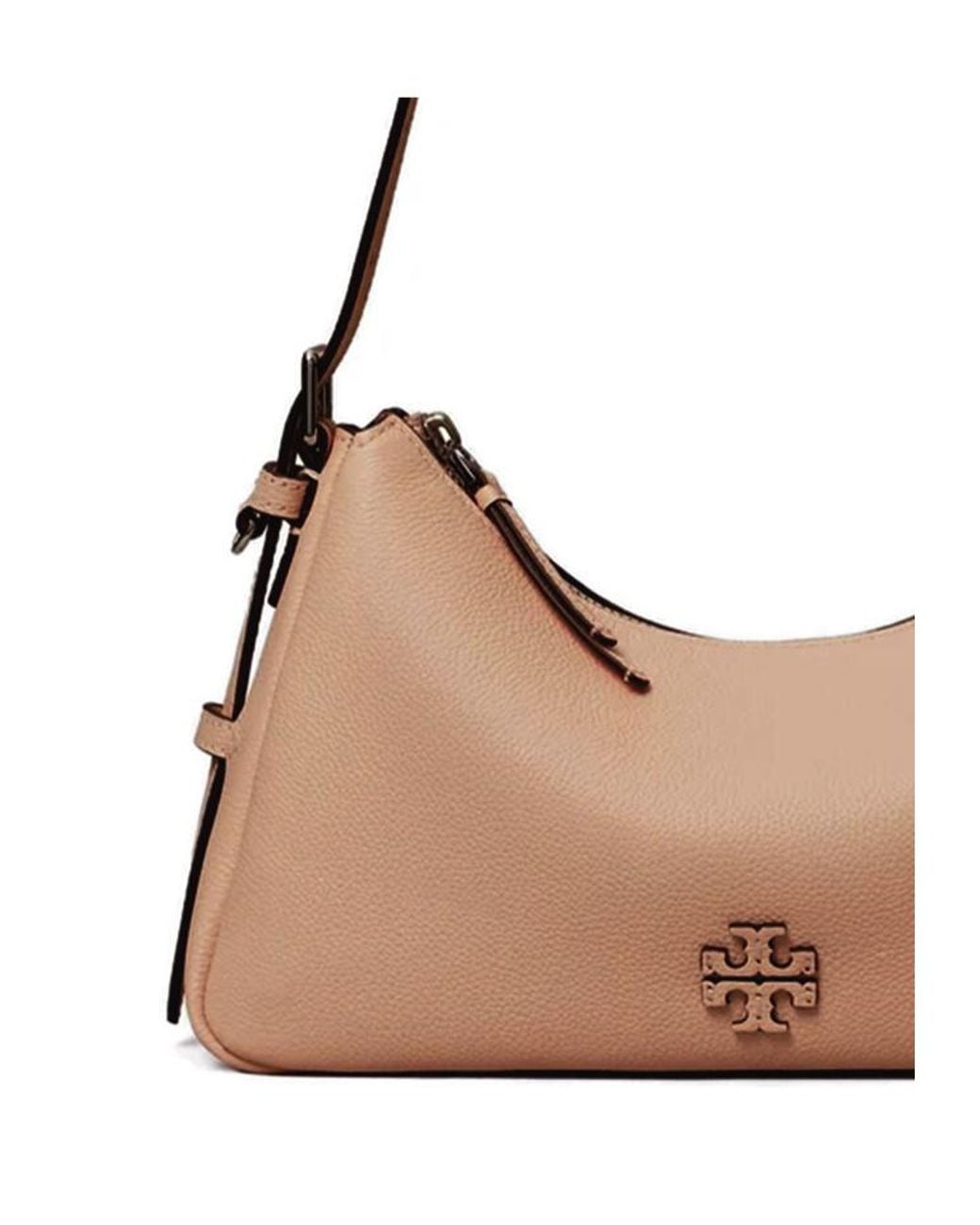 Tory Burch Natural Zippered Shoulder Bag