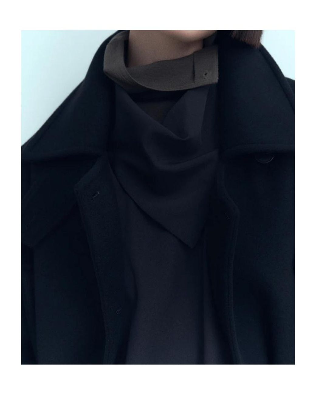 Juun.J Black Stand-Collar Long-Sleeved Coat