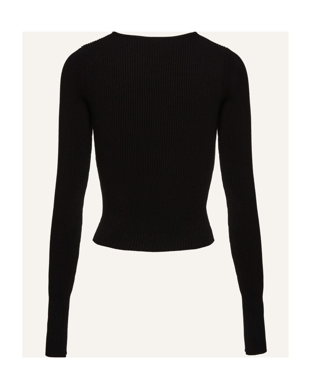 Magda Butrym Black Sculpted Rib Knitted Top