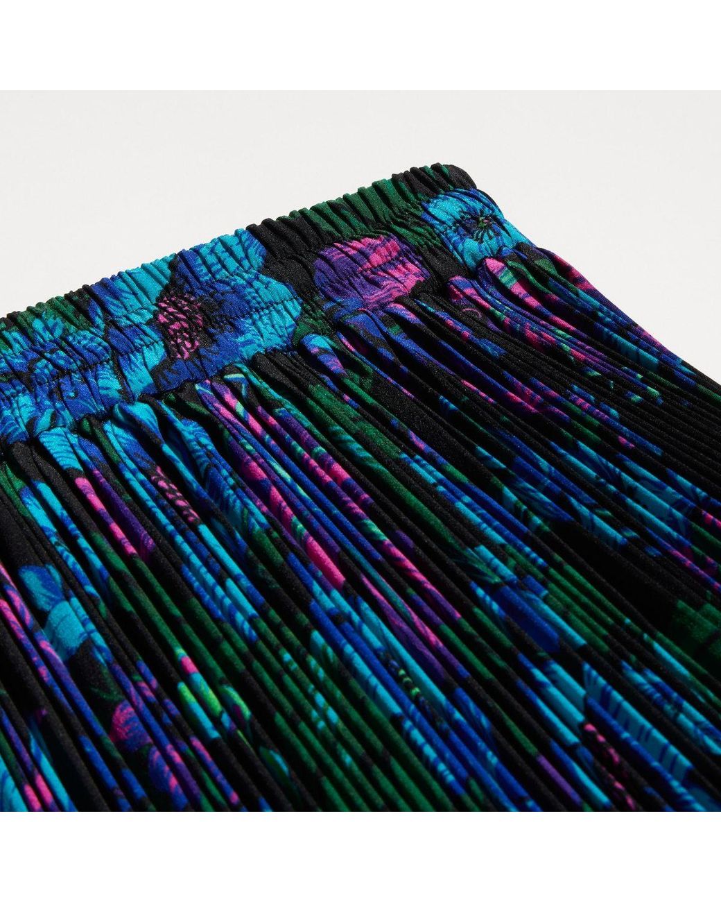 Gucci Blue Printed Silk Crêpe De Chine Midi Skirt