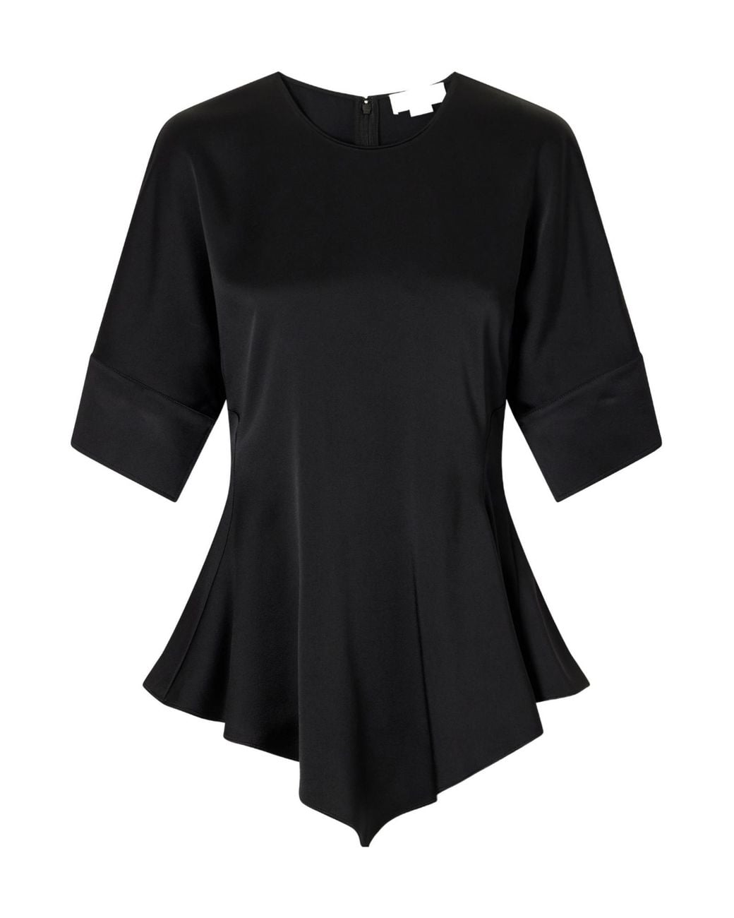 Stella McCartney Black Handkerchief-Sleeve Satin Top