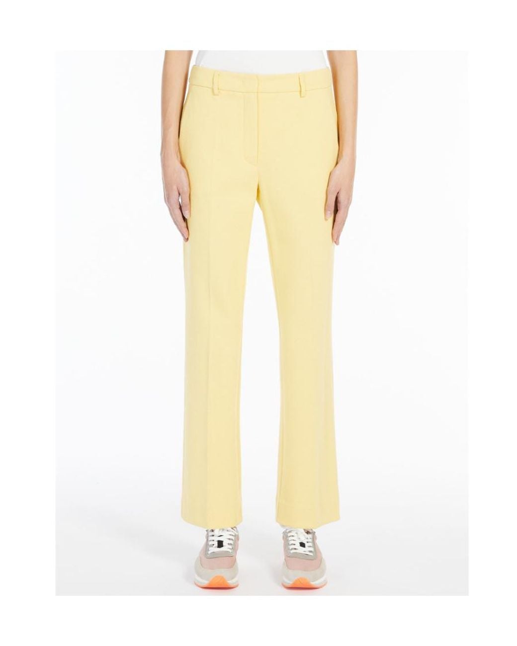 Weekend by Maxmara Yellow Plain Knitted Trousers