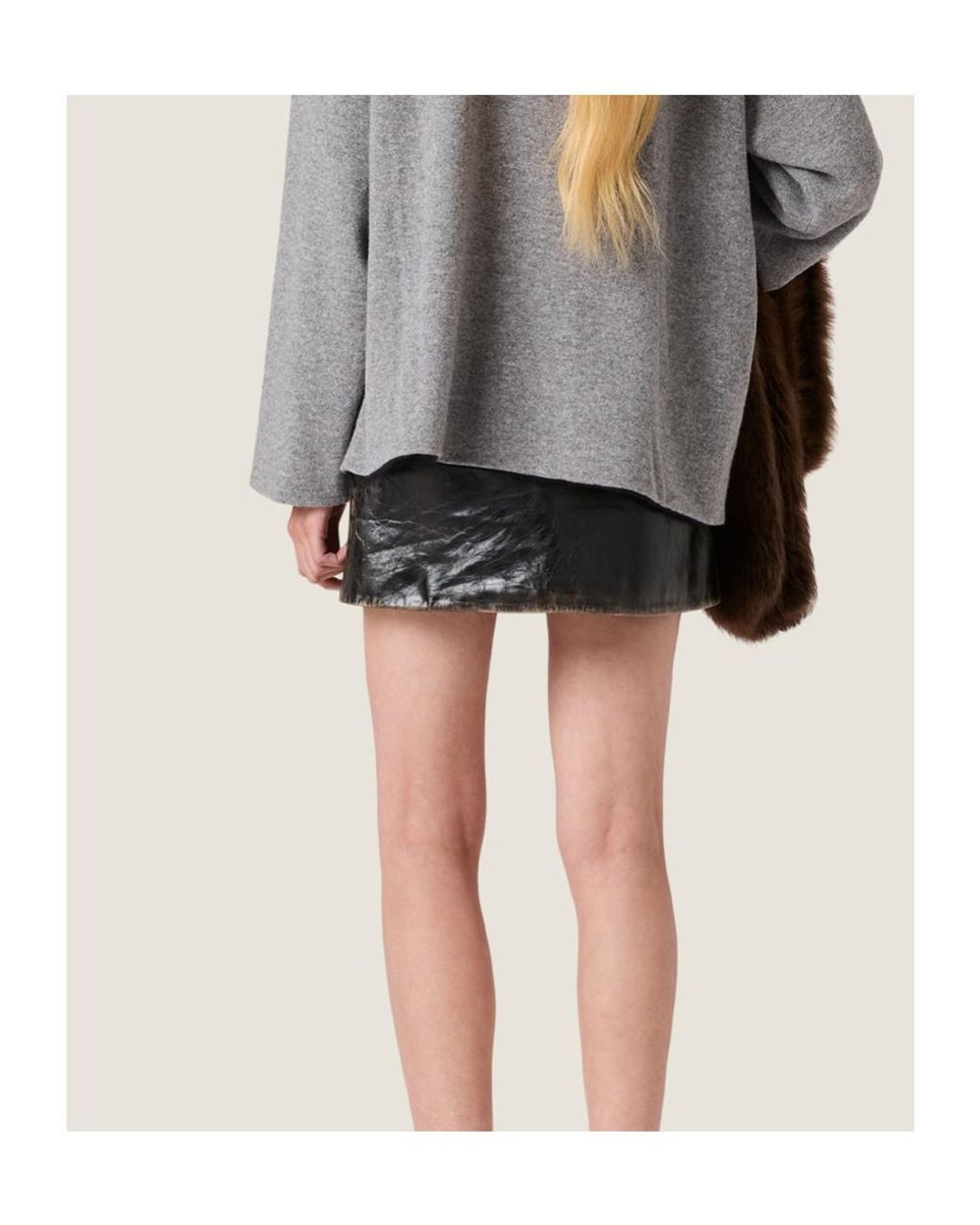 Miu Miu Black Slit-Detailed Mini Skirt
