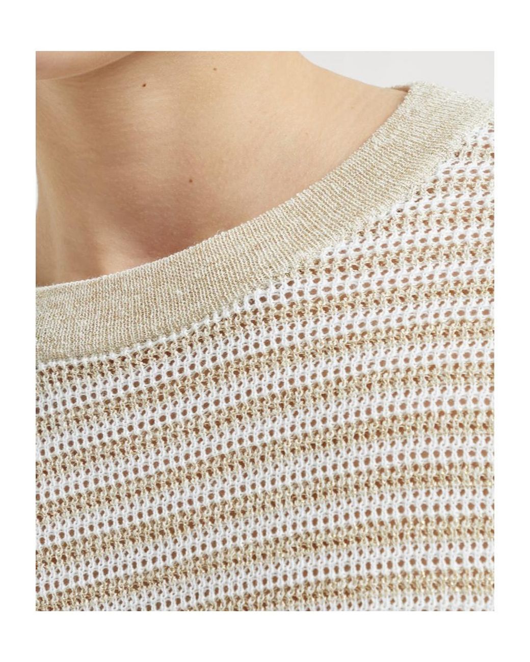 Brunello Cucinelli Gray Striped Sweater