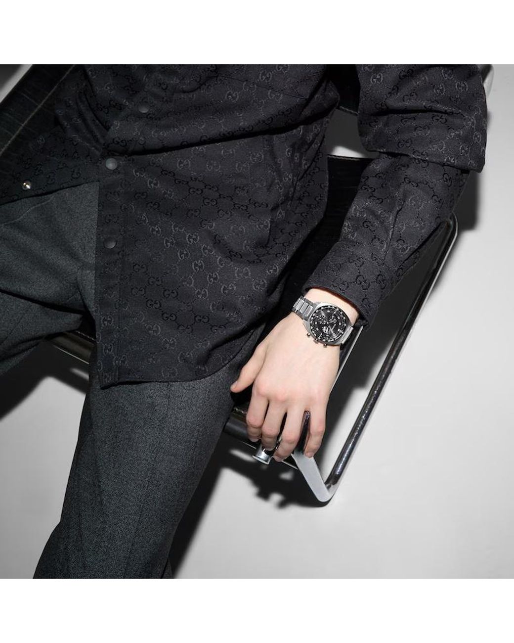 Gucci Gray Interlocking Watch, 41Mm for men