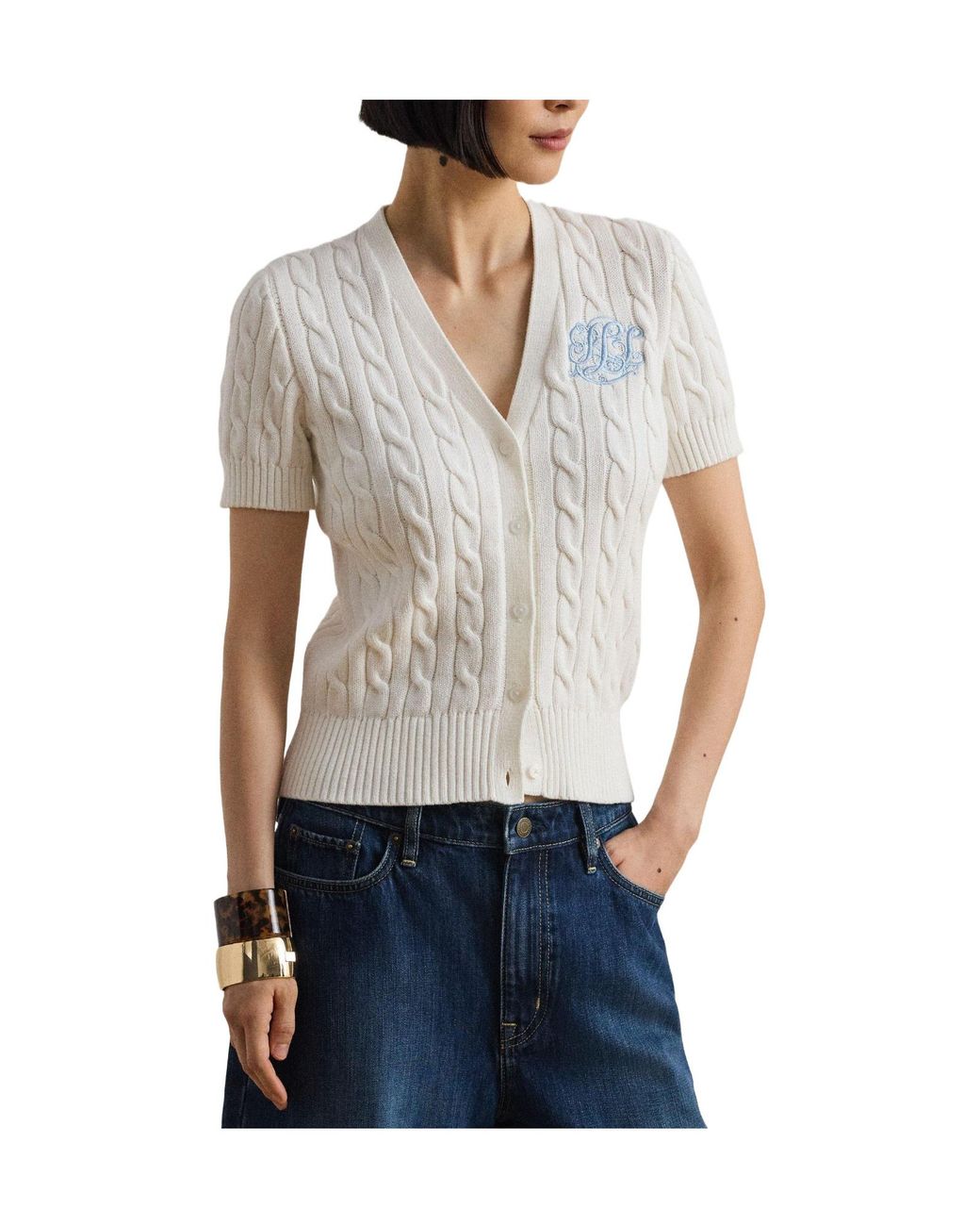 Ralph Lauren White Knit Cardigan