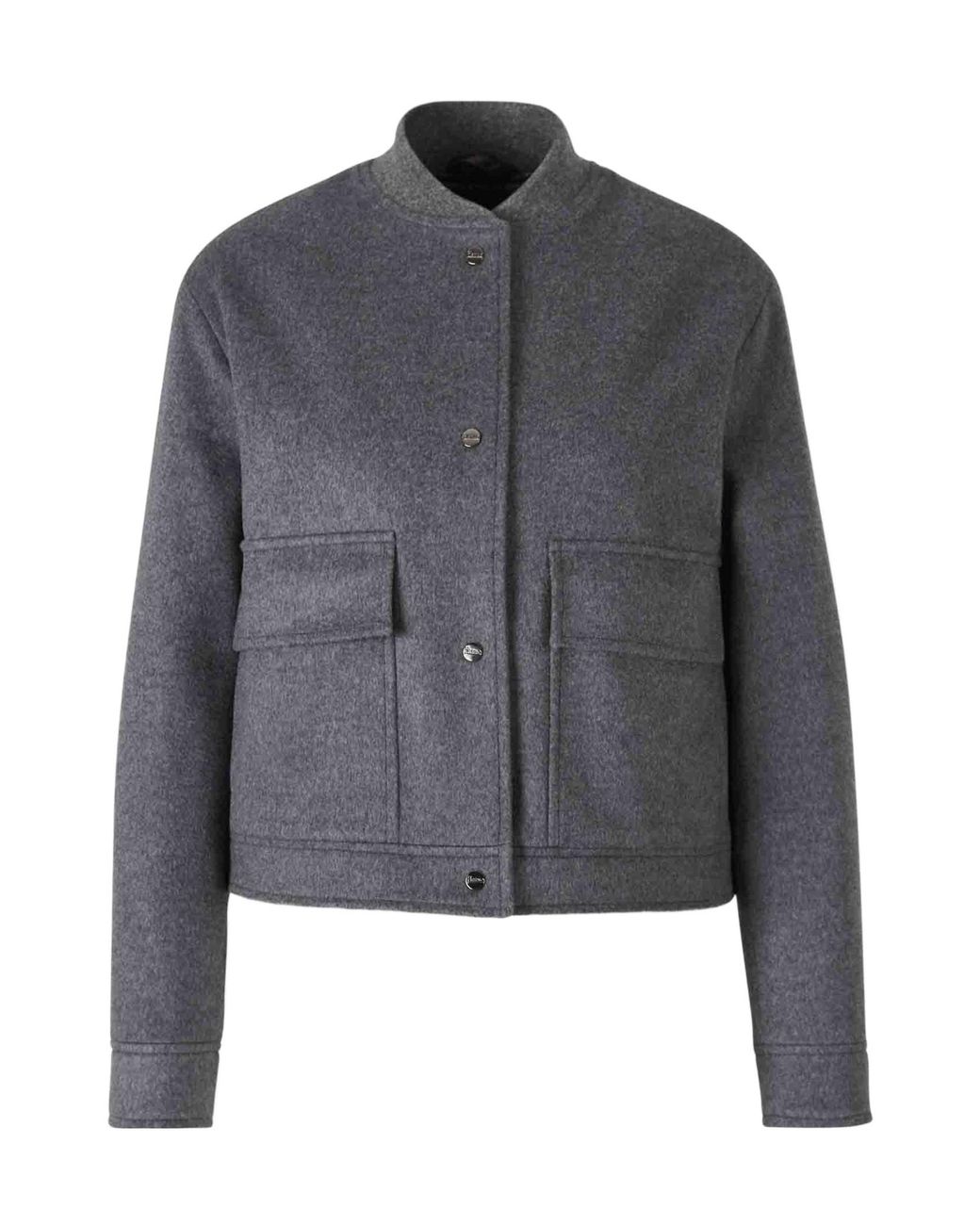 Herno Gray Long-Sleeved Short Coat
