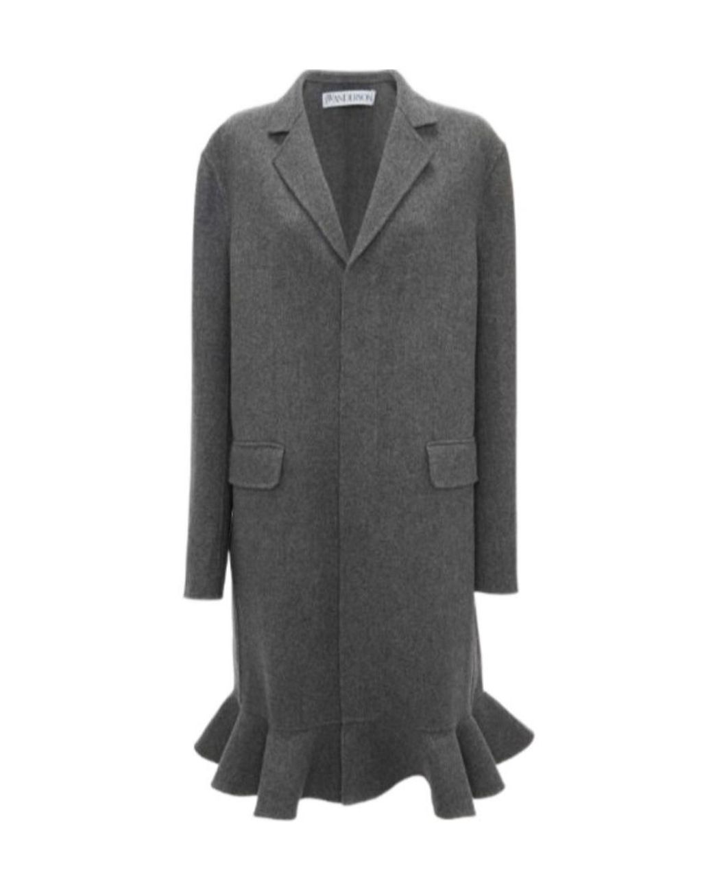 J.W. Anderson Gray Jw Anderson Ruffled Hem Coat
