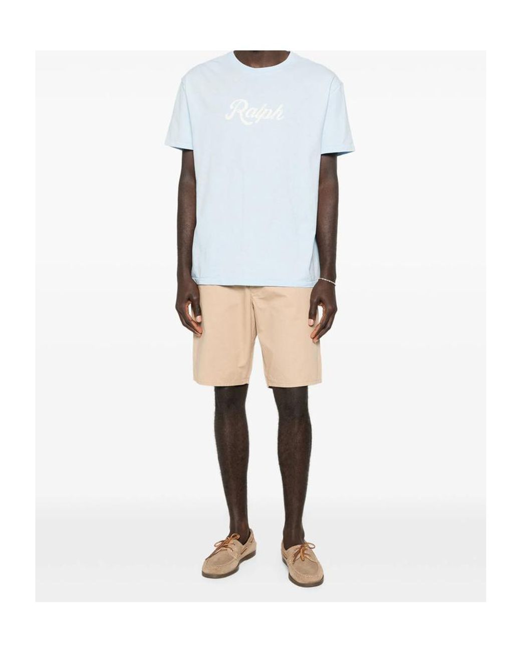Ralph Lauren Blue Polo Logo Printed Crewneck T-Shirt for men