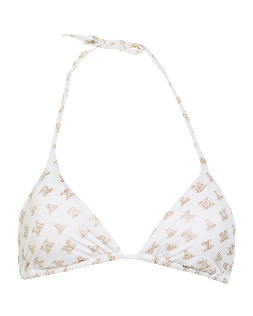 Max Mara White Triangle Bikini Top