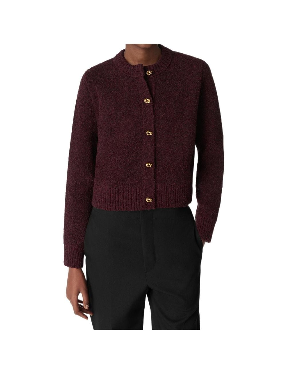 Bottega Veneta Purple Wool Boucl Cardigan