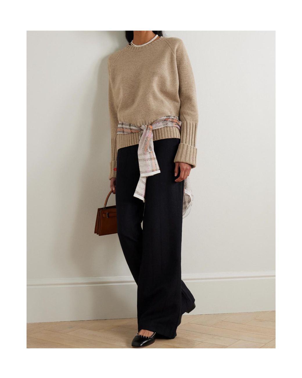 Tory Burch Natural Crewneck Knitted Jumper